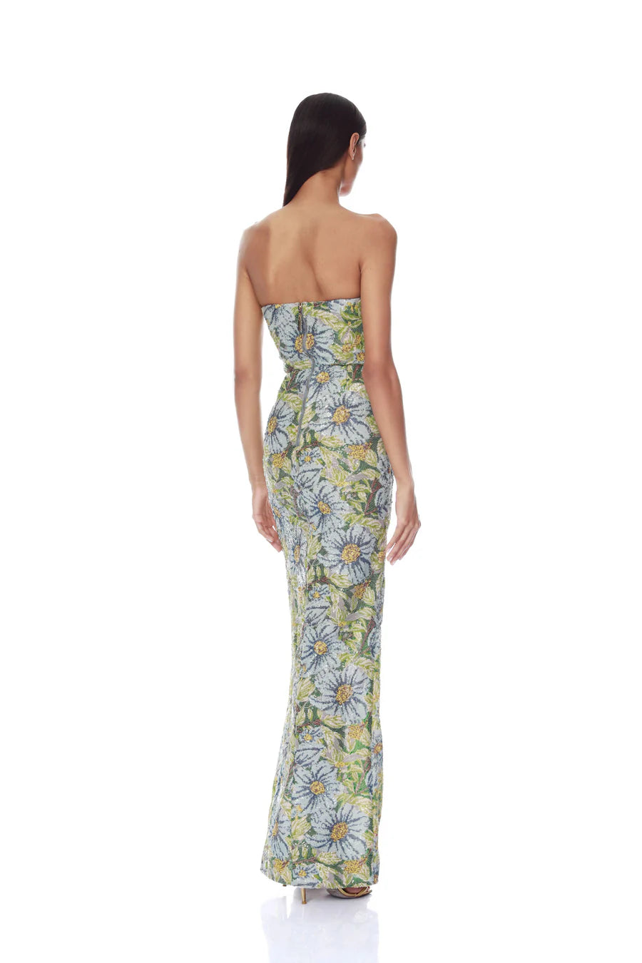 Valentina Paillette Veronica Maxi Dress - Yellow Multi by Bronx And Banco — view 3