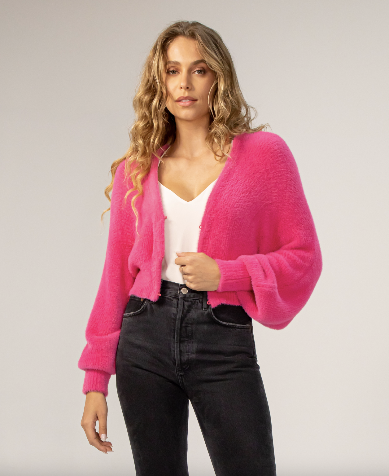 Halo Sweater Cardigan - Peony by Lavender Brown | 25 South Boutiques