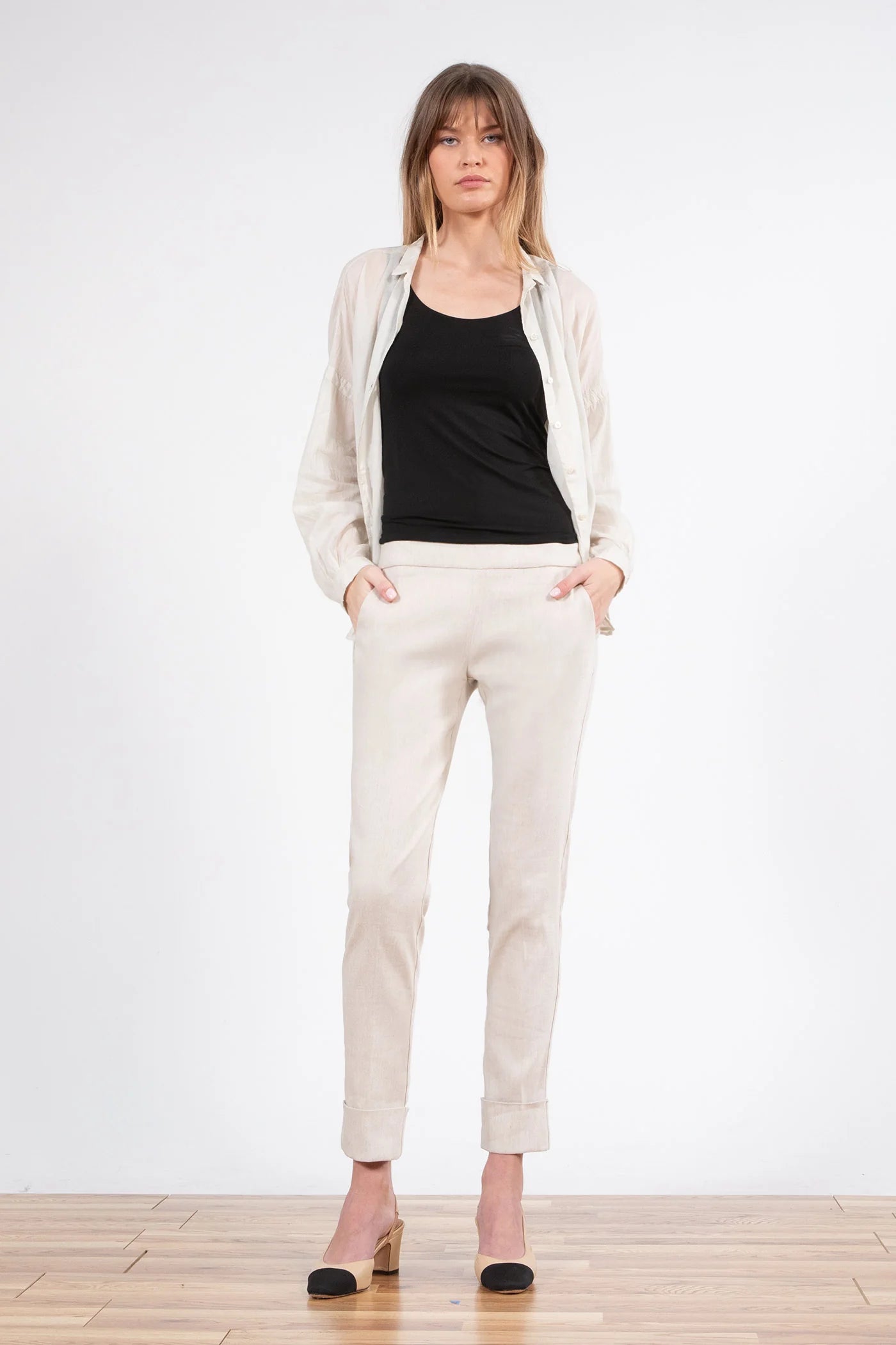 Ben Linen Pant - Oatmeal by Avenue Montaigne | 25 South Boutiques