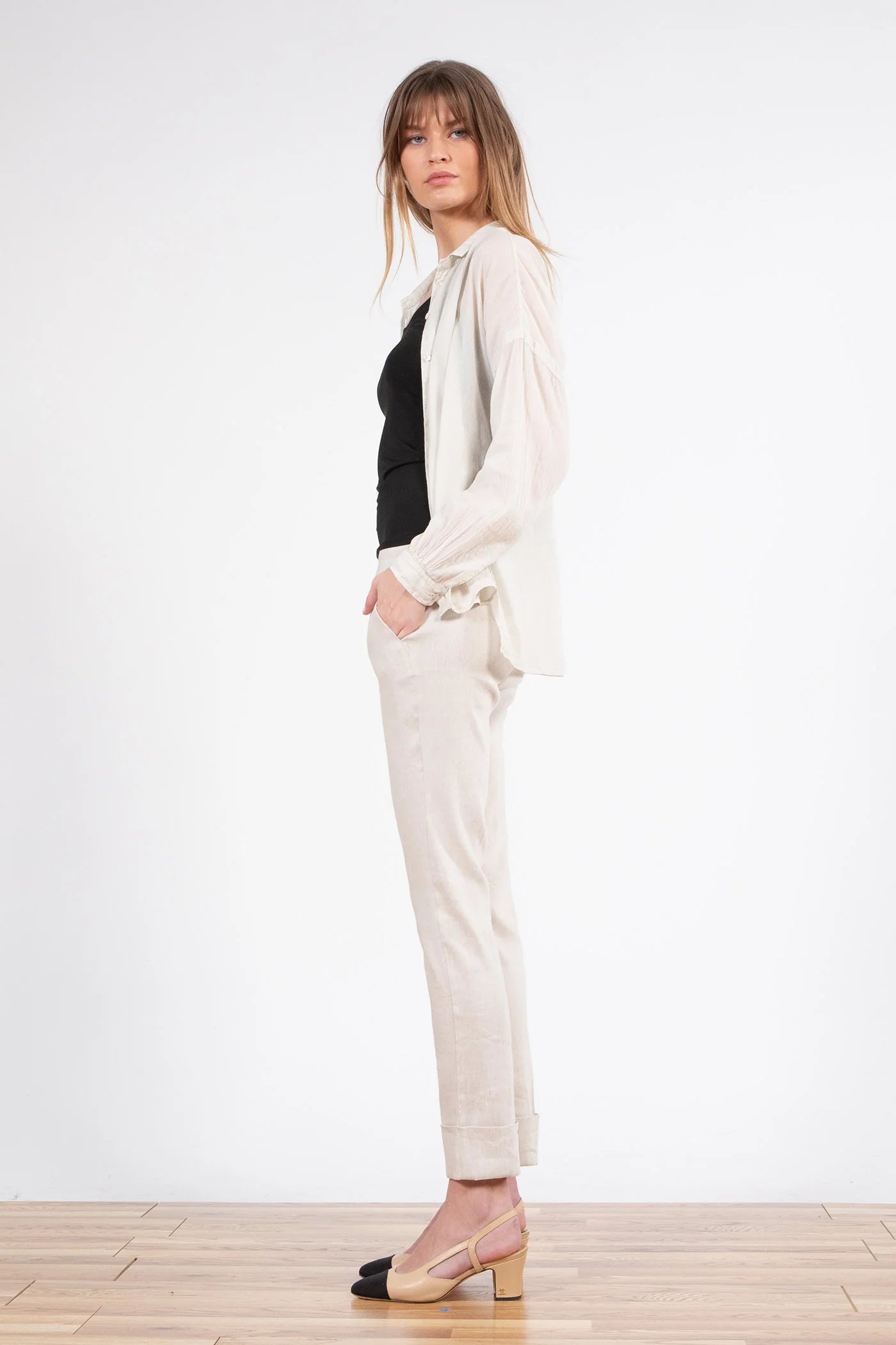 Ben Linen Pant - Oatmeal by Avenue Montaigne — alternate view
