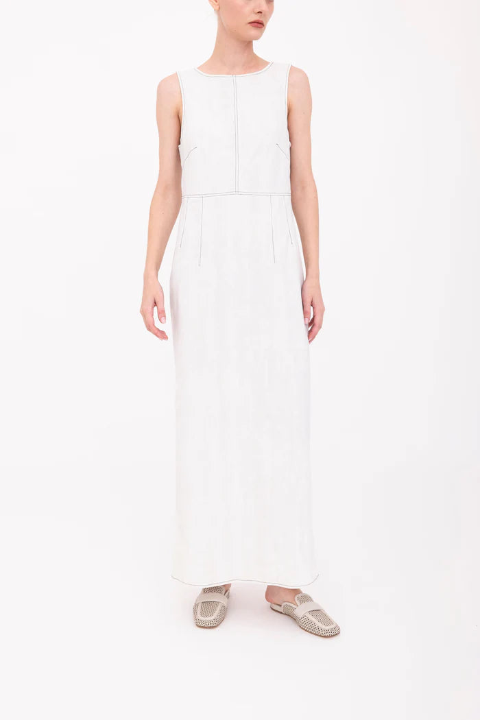 Bergenia Scuba Tank Long Dress - Ice by Elaine Kim | 25 South Boutiques