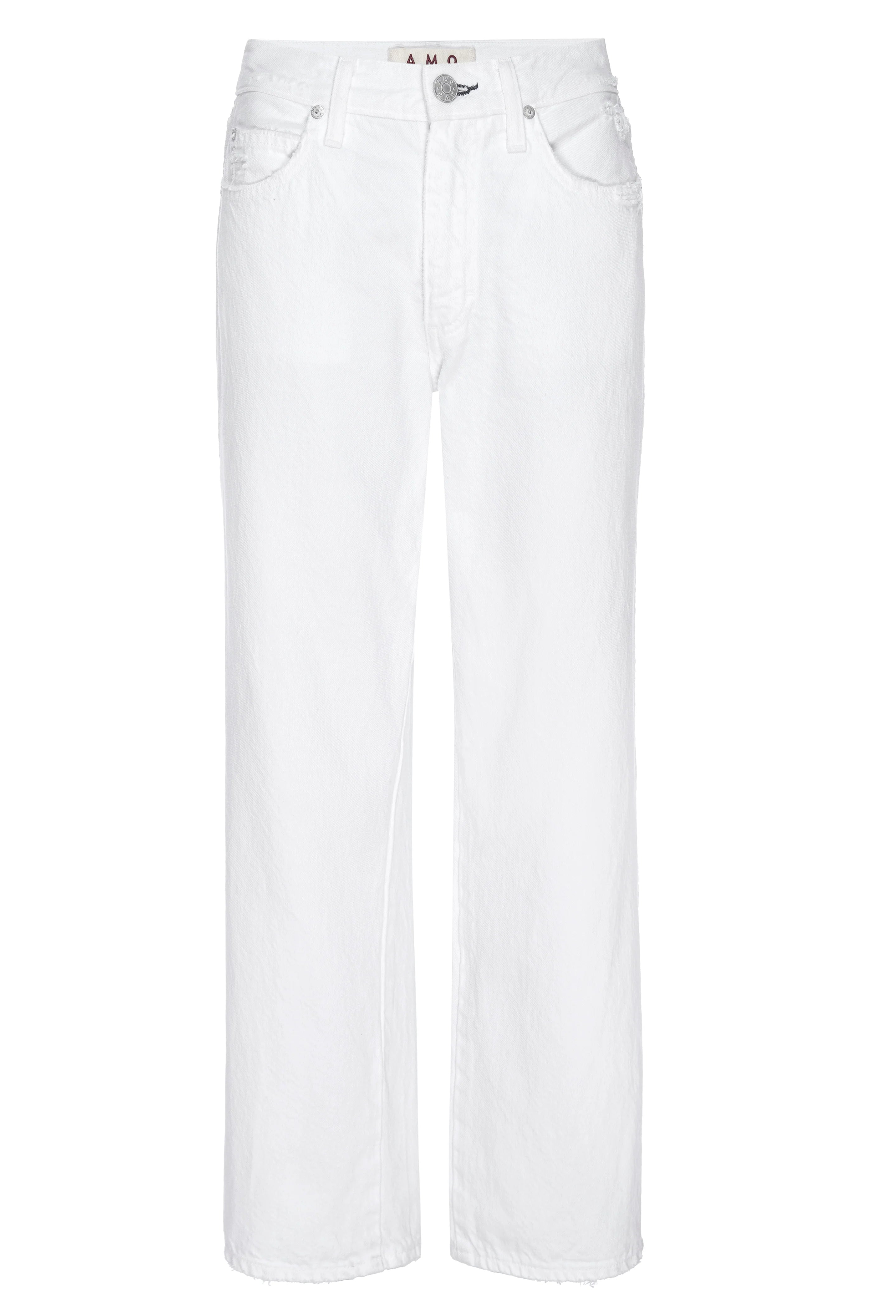 Billie Wide Straight Leg Crop Jean - Alabaster by AMO — view 4