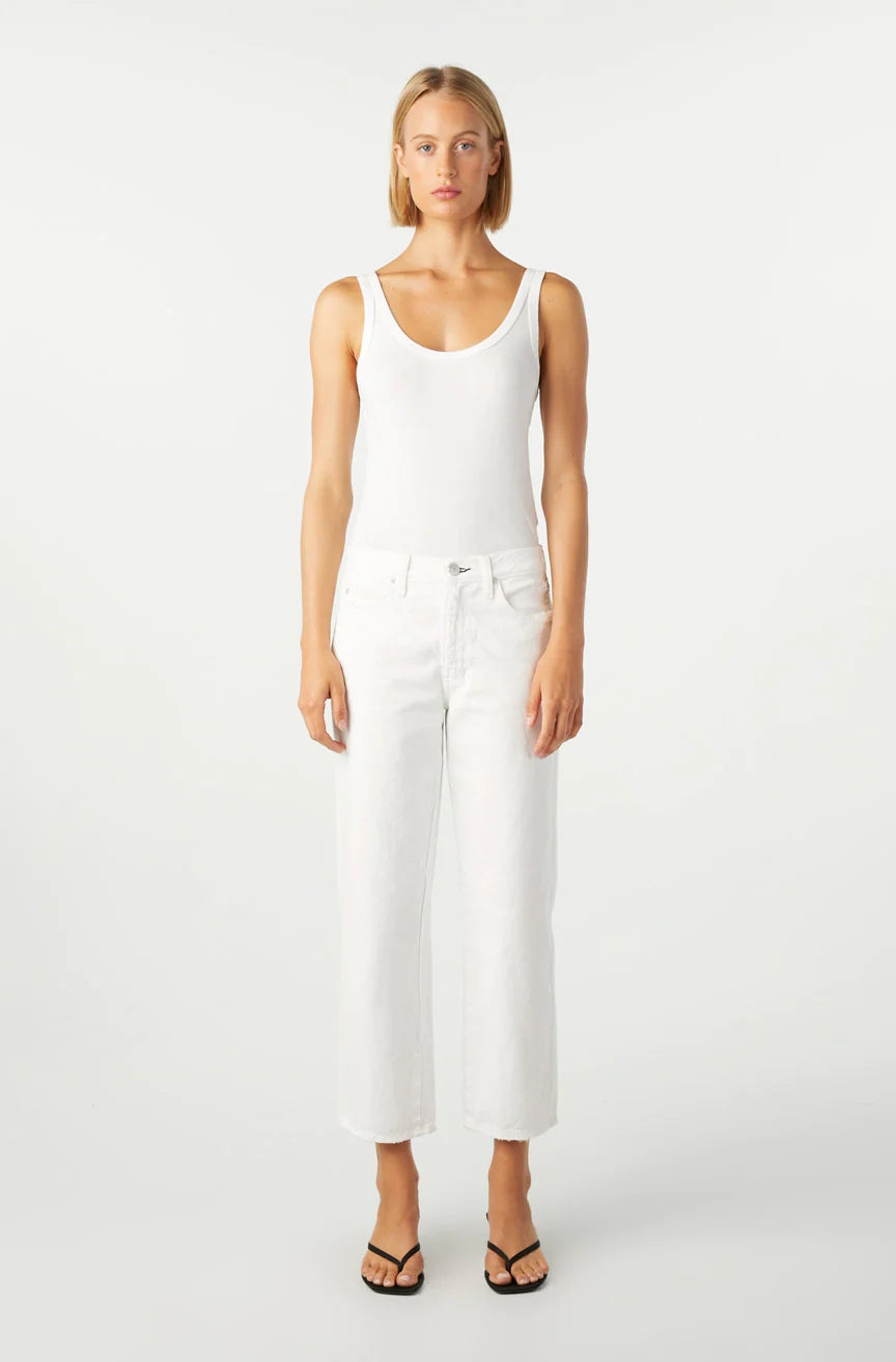 Billie Wide Straight Leg Crop Jean - Alabaster by AMO | 25 South Boutiques