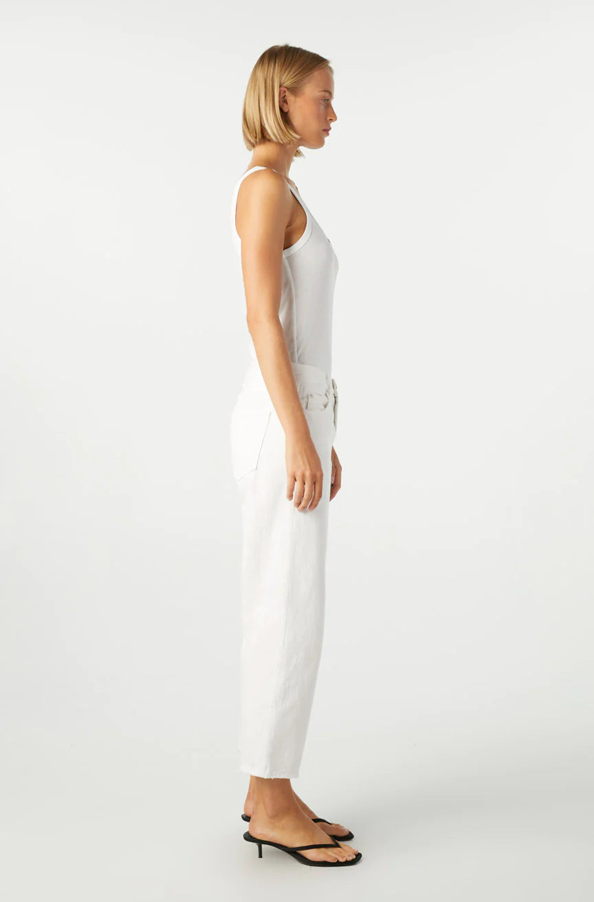 Billie Wide Straight Leg Crop Jean - Alabaster by AMO — alternate view