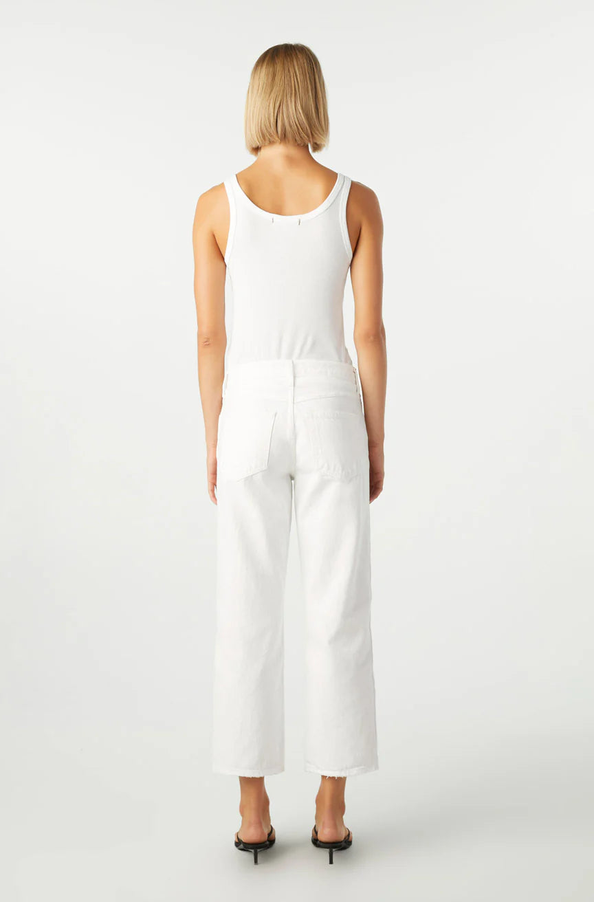 Billie Wide Straight Leg Crop Jean - Alabaster by AMO — view 3