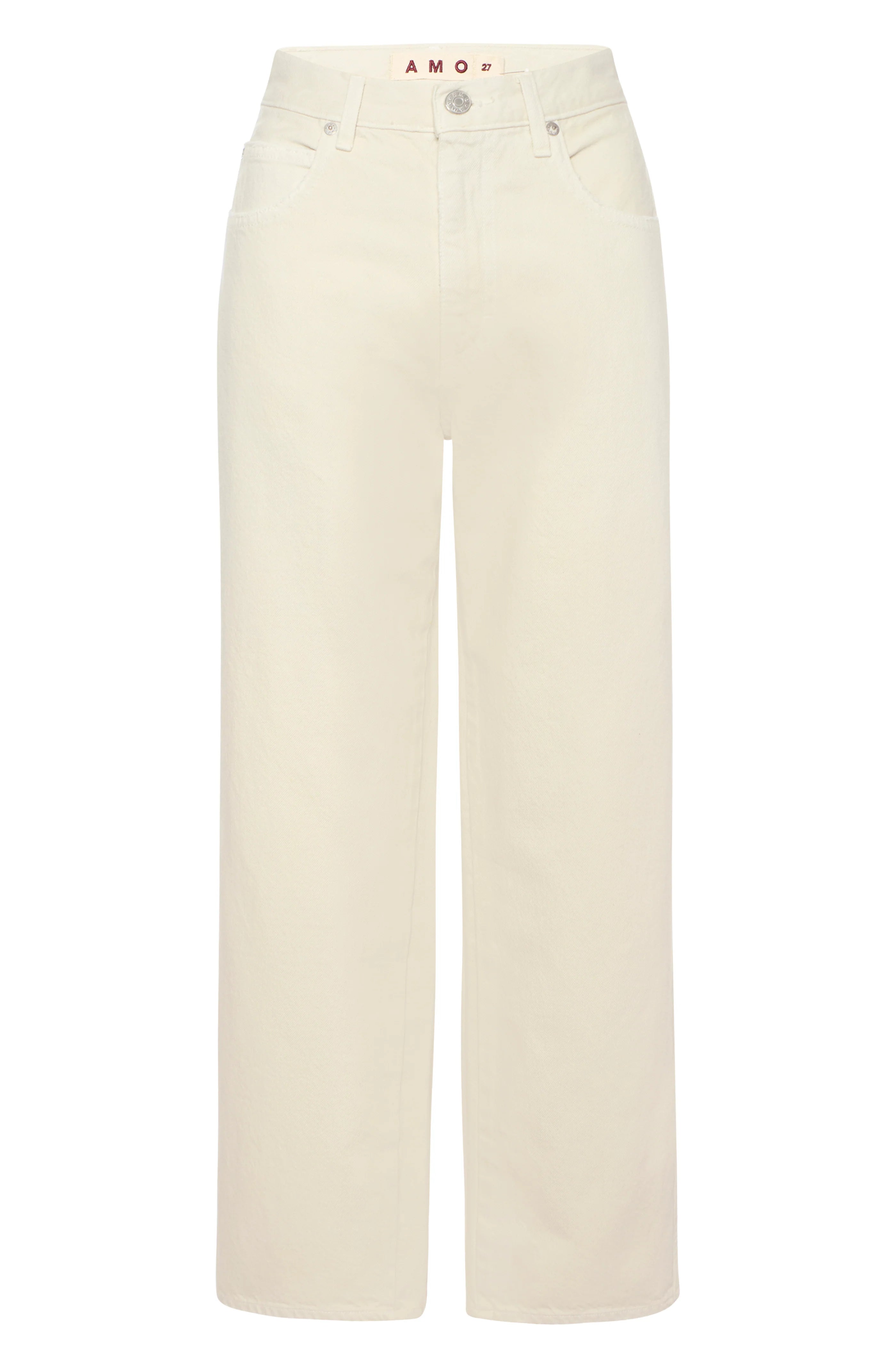 Billie Wide Straight Leg Crop Jean - Sandstone by AMO — view 4