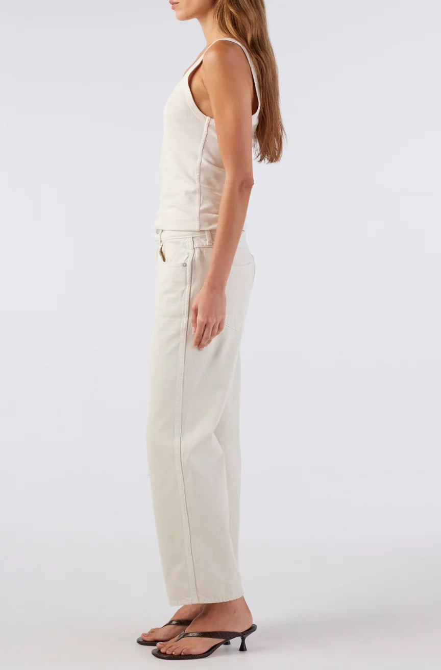 Billie Wide Straight Leg Crop Jean - Sandstone by AMO — alternate view