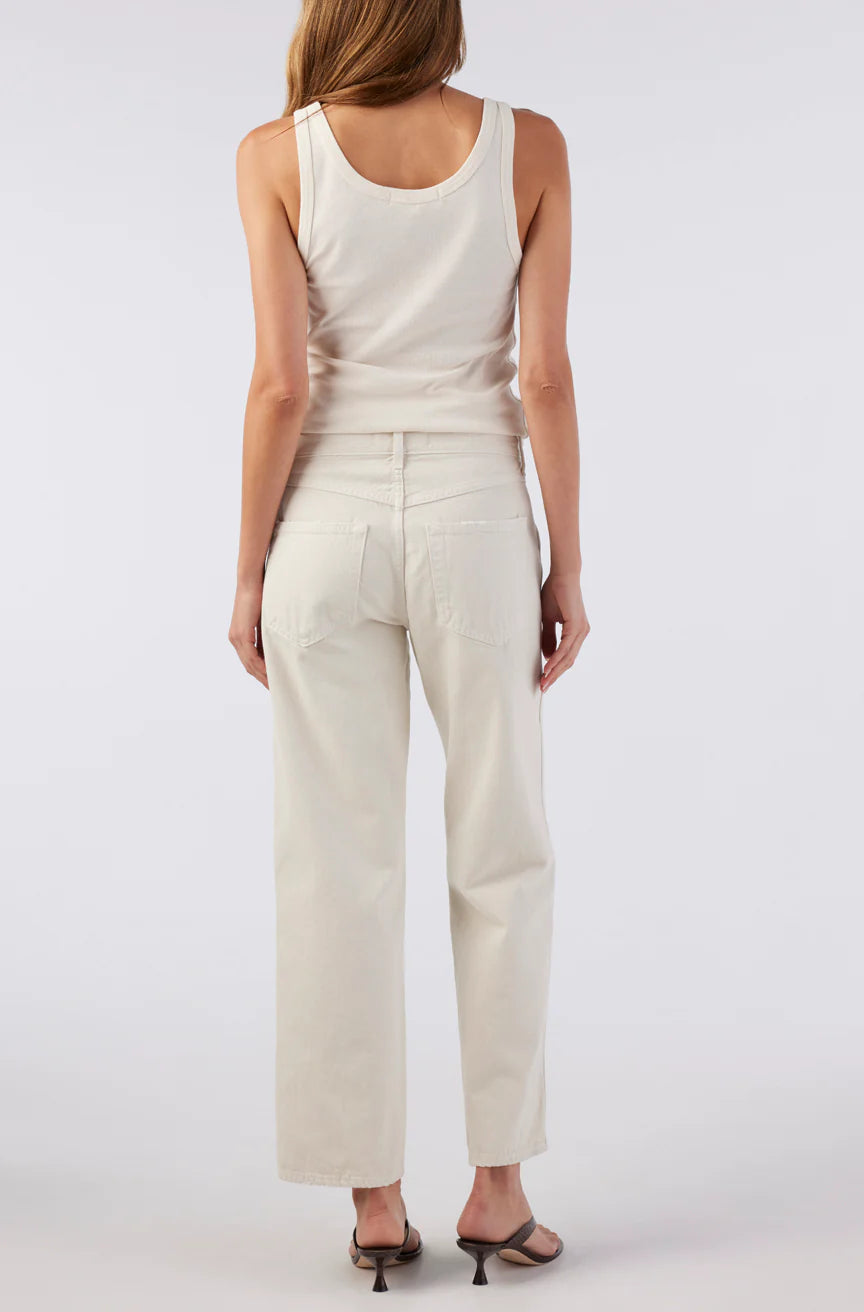 Billie Wide Straight Leg Crop Jean - Sandstone by AMO — view 3