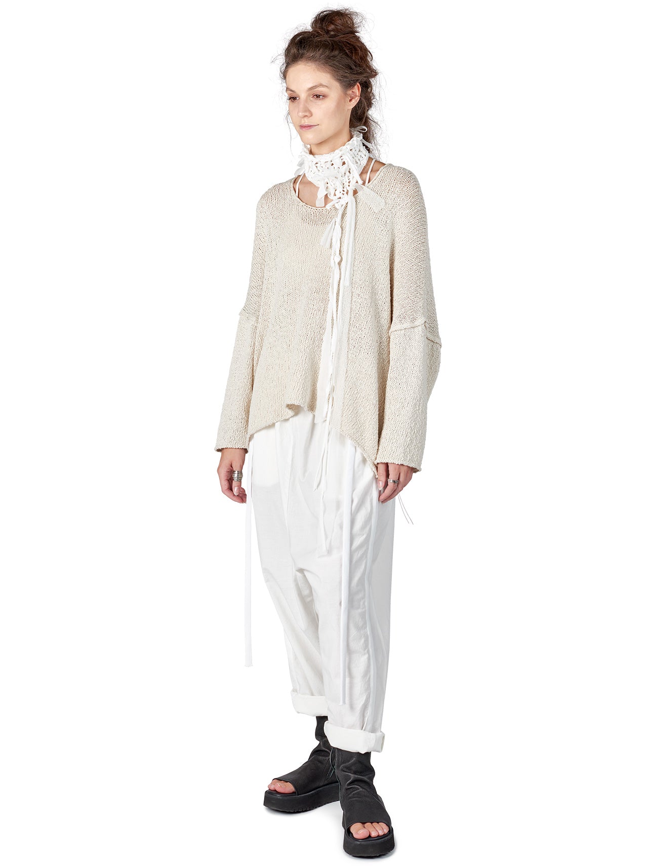 Bima Knit Sweater - White Sand by Studio B3 — alternate view