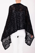 Bombay Distressed Cotton Hemp Zip Poncho - Black by Elaine Kim — view 5
