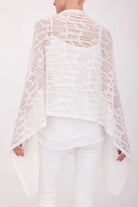 Bombay Distressed Cotton Hemp Zip Poncho - White by Elaine Kim — view 5