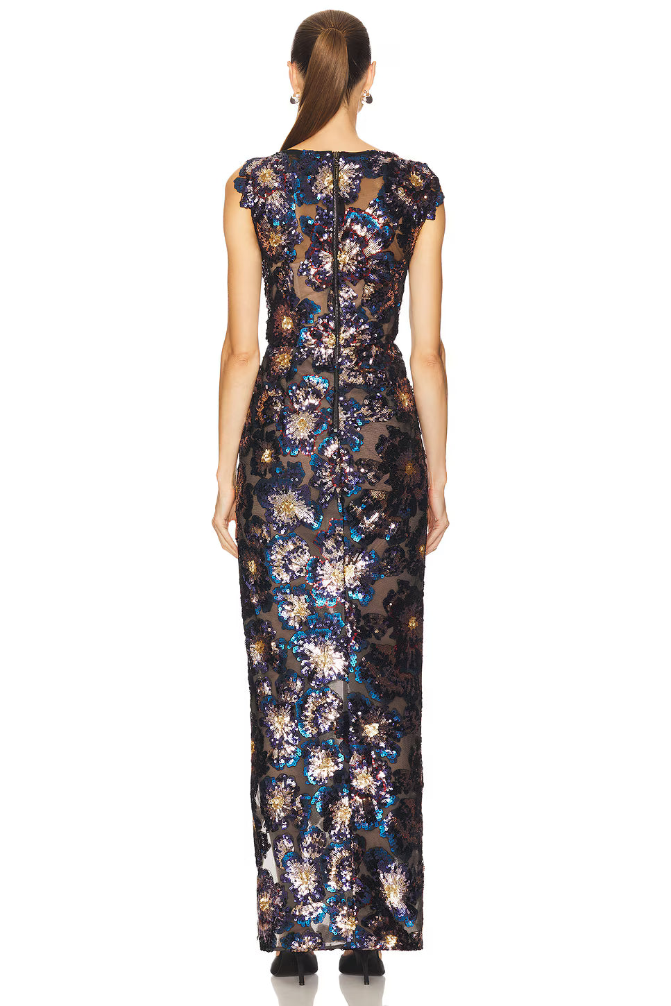 Zinna Embriodered Gown - Blue Multi by Bronx And Banco — view 3