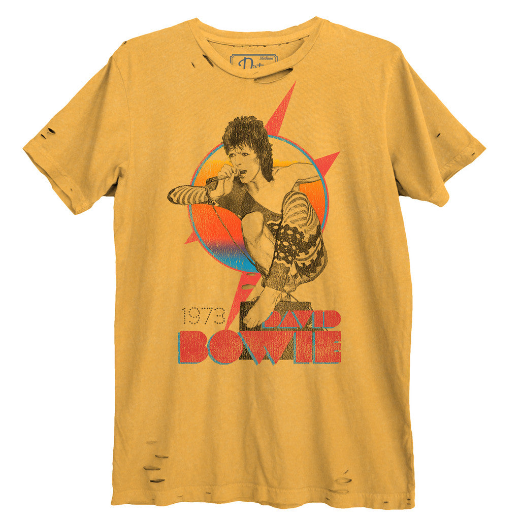David Bowie 1973 Destroyed Tee - Gold by Dirty Cotton Scoundrels — view 3