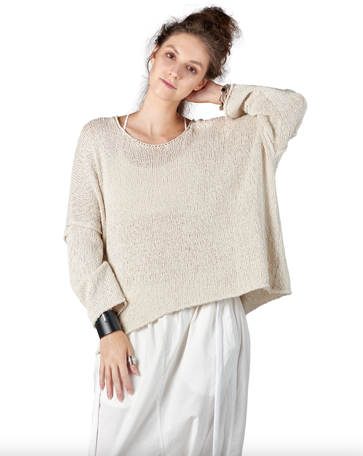 Bima Knit Sweater - White Sand by Studio B3 | 25 South Boutiques