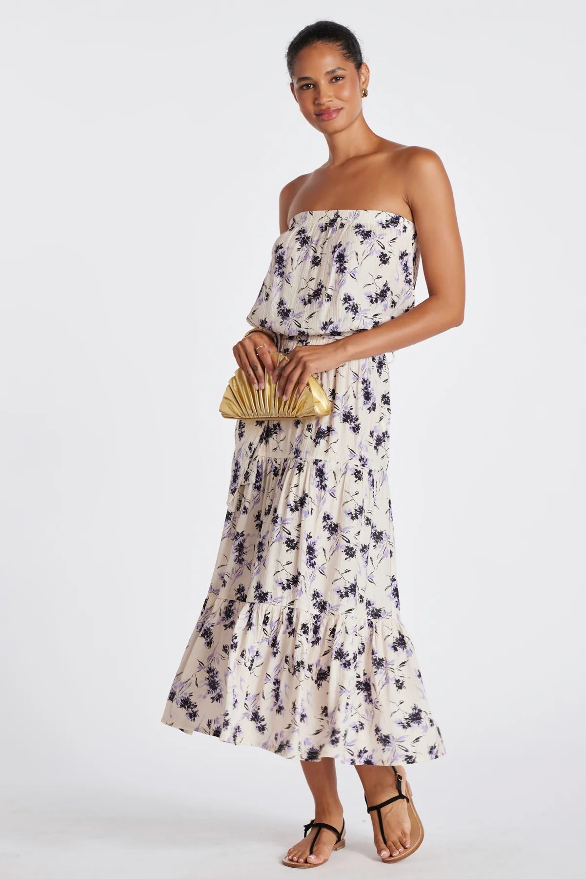 Serafina Strapless Dress - Iris Print by Bishop + Young | 25 South Boutiques