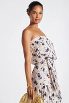 Serafina Strapless Dress - Iris Print by Bishop + Young — alternate view