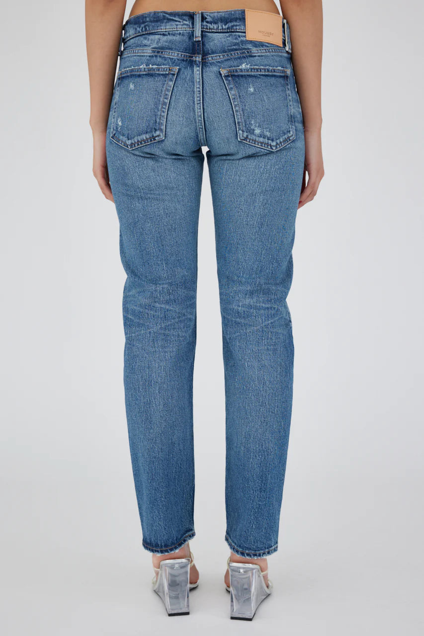Mallard Slim Straight - Dark Blue by Moussy — view 3