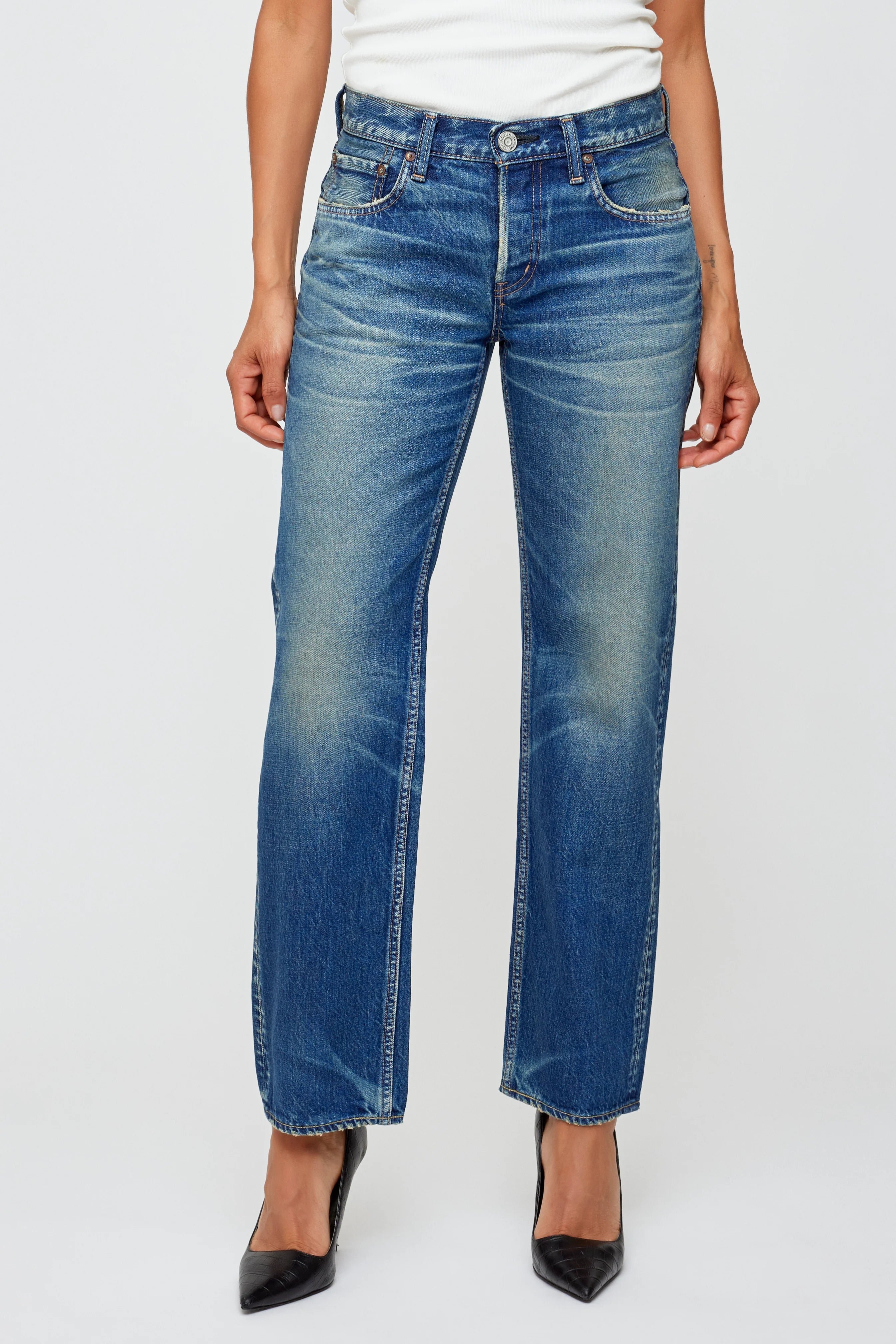Minneola Low Rise Straight - Dark Blue by Moussy | 25 South Boutiques
