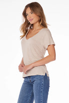 Deep V-Neck Tee - Sandy by Bobi — alternate view