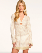 Zig Zag Cassie Coverup Mini Dress - White Zigzag by Ramy Brook — alternate view