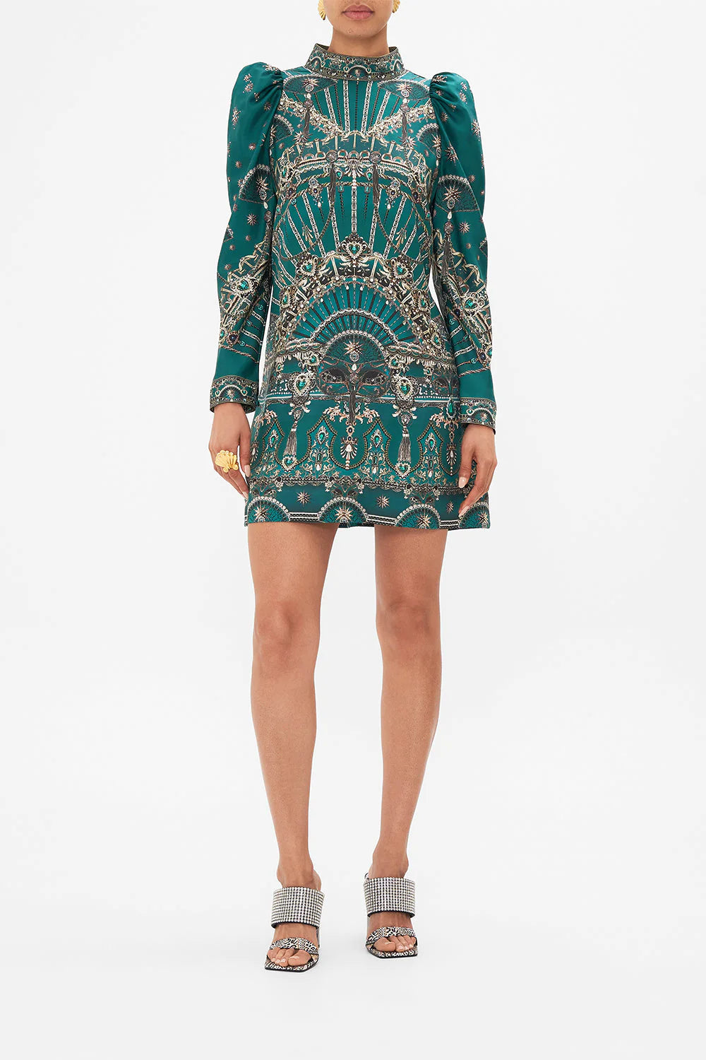 Puff Sleeve High Neck Mini Dress - A Venice Veil by Camilla | 25 South Boutiques