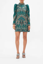 Puff Sleeve High Neck Mini Dress - A Venice Veil by Camilla | 25 South Boutiques