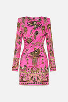 Asymmetrical Draped Long Sleeve Short Dress - Song of the Scarab by Camilla — view 5
