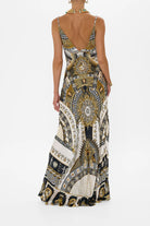 V Neck Long Bias Slip Dress - The Temples of Dendara by Camilla — view 4