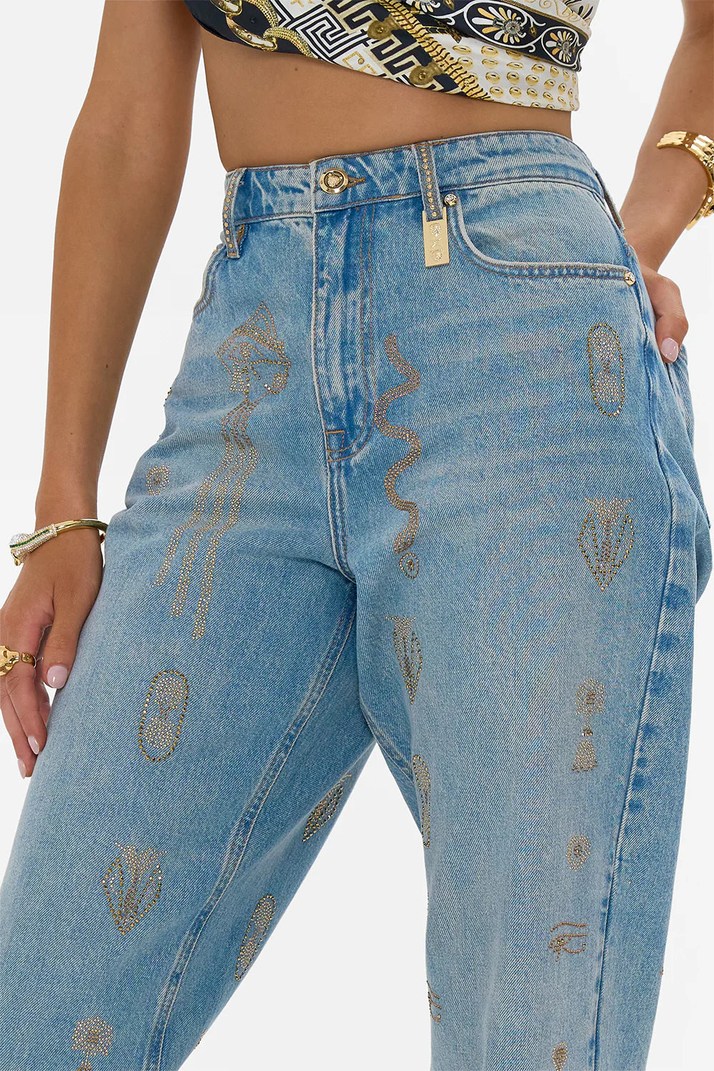 Milla Sacred Symbols Girlfriend Jean - Denim by Camilla — view 3