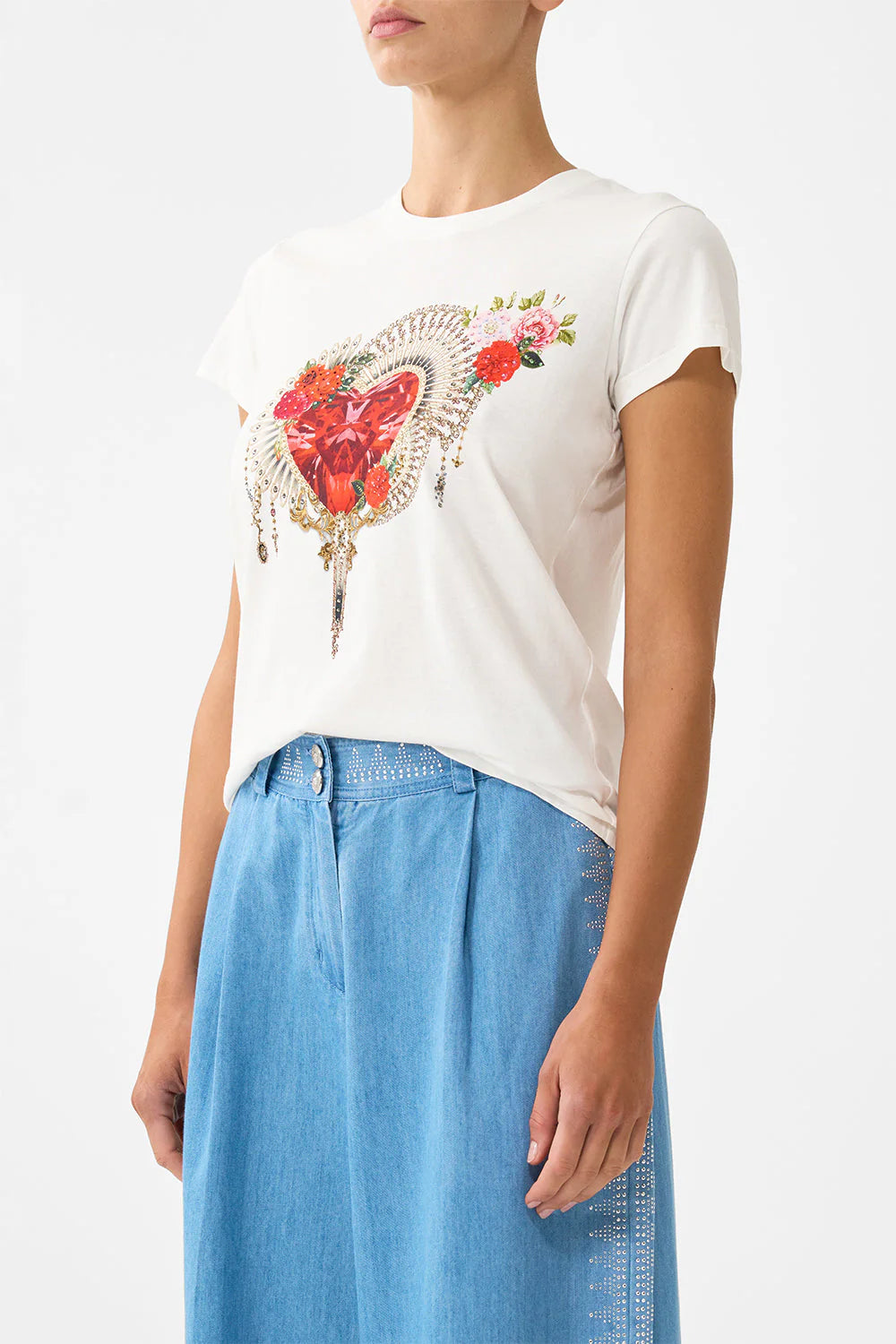 Slim Fit Round Neck T Shirt - Olé Olé by Camilla | 25 South Boutiques