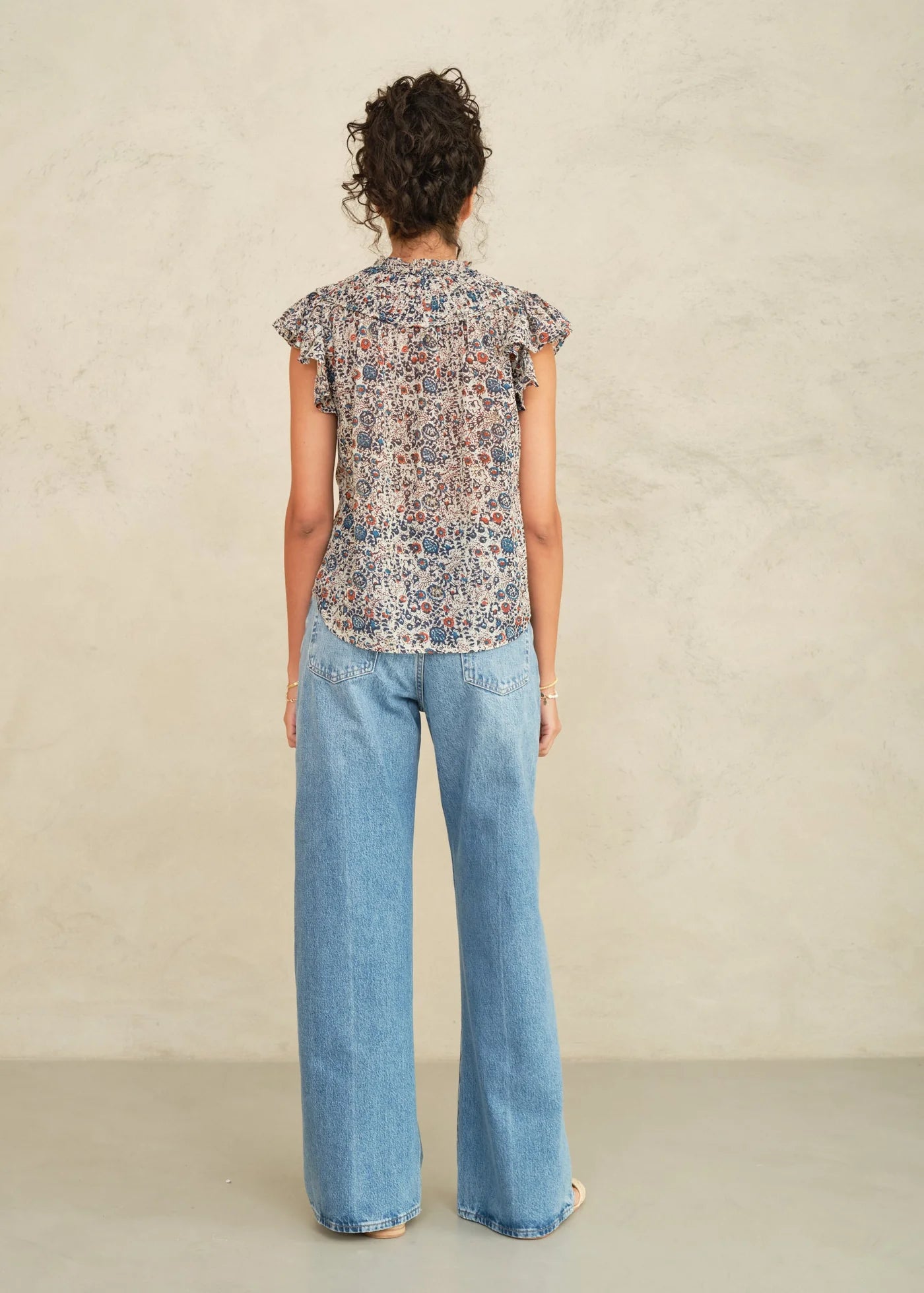 Cass Frill Top - Indigo Rust by M.A.B.E — view 4