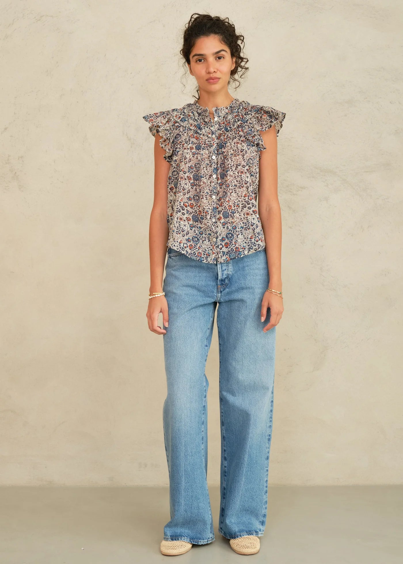 Cass Frill Top - Indigo Rust by M.A.B.E — alternate view