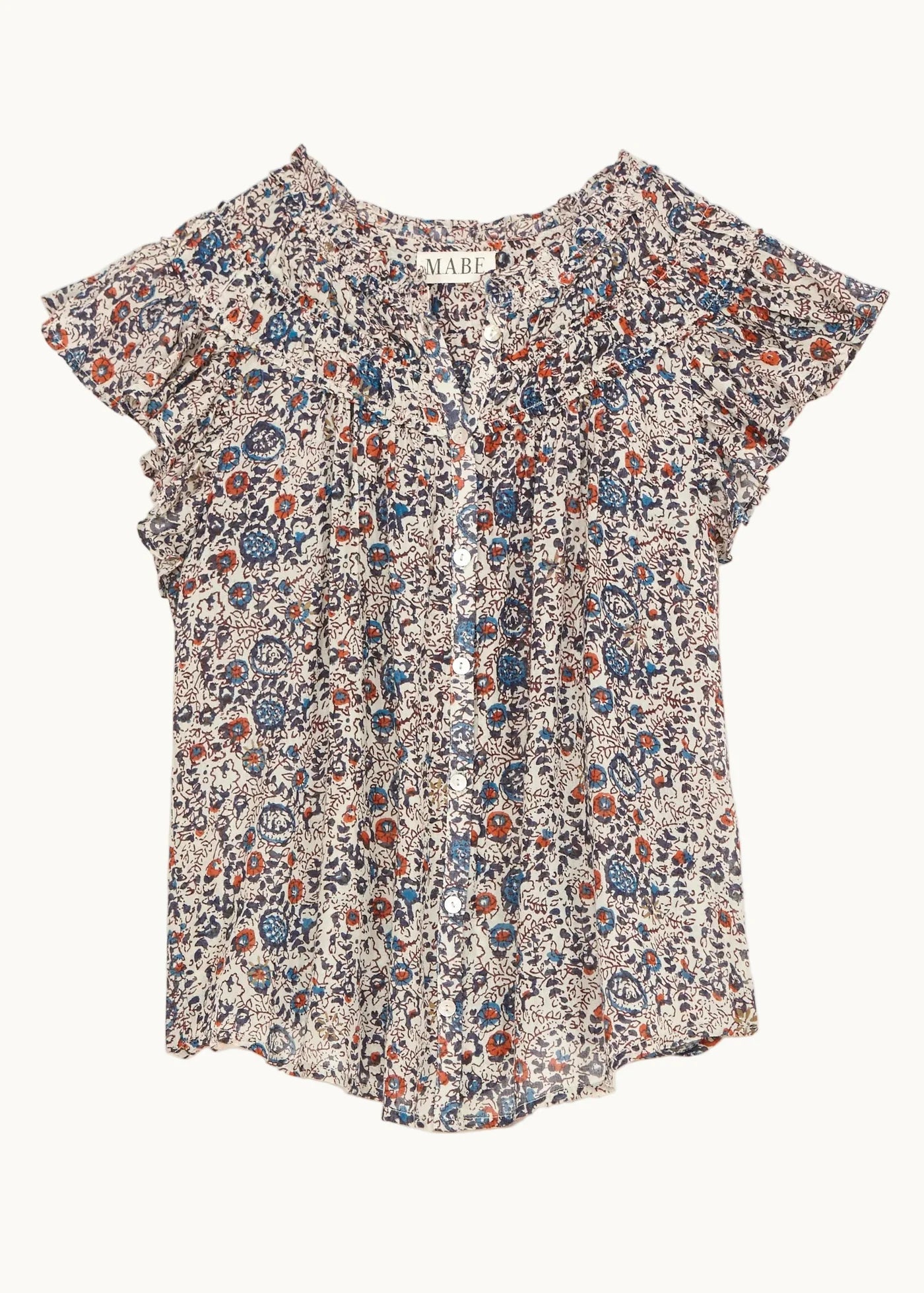 Cass Frill Top - Indigo Rust by M.A.B.E — view 5