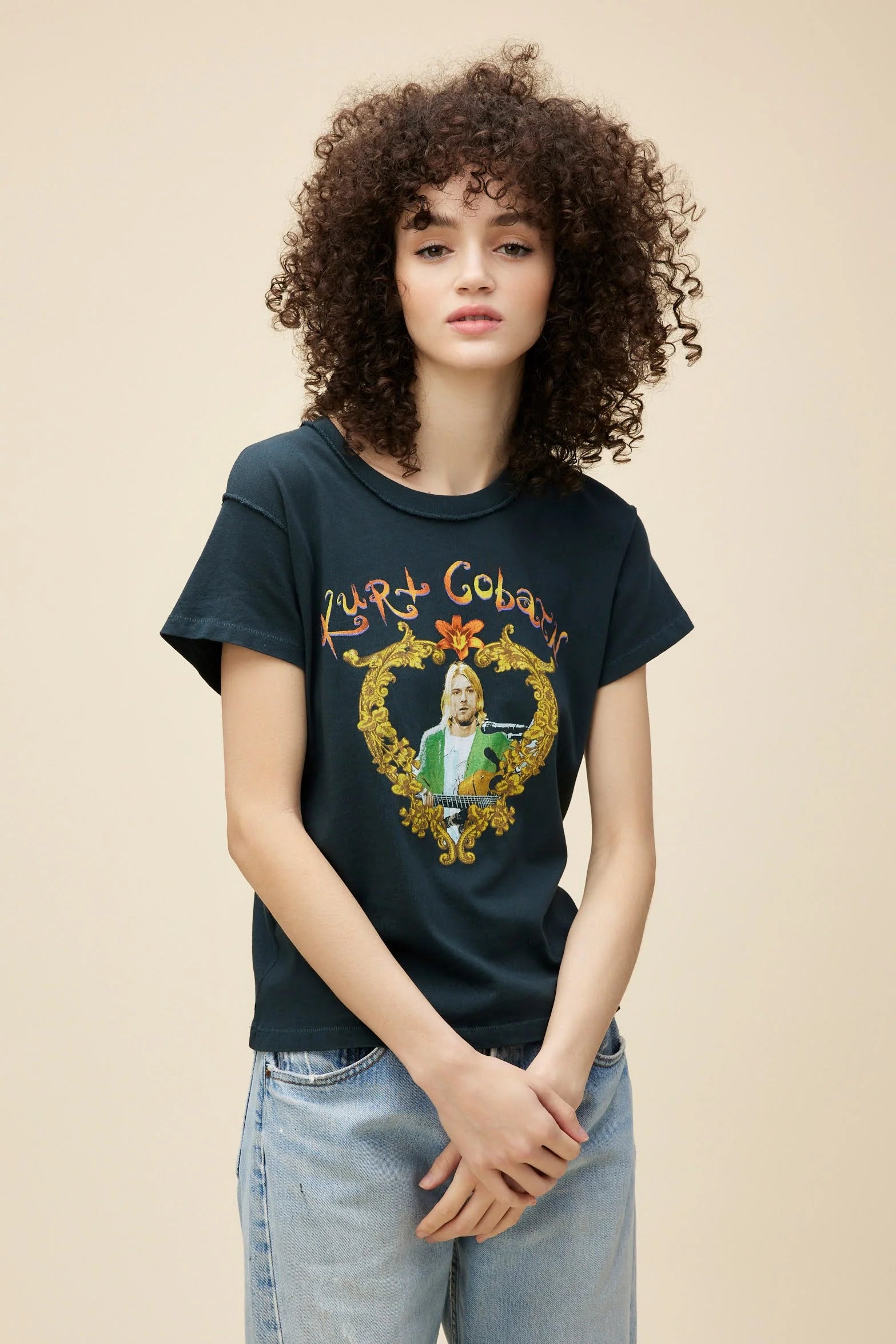 Kurt Cobain Heart Frame Reverse GF Tee - Vintage Black by DayDreamer | 25 South Boutiques