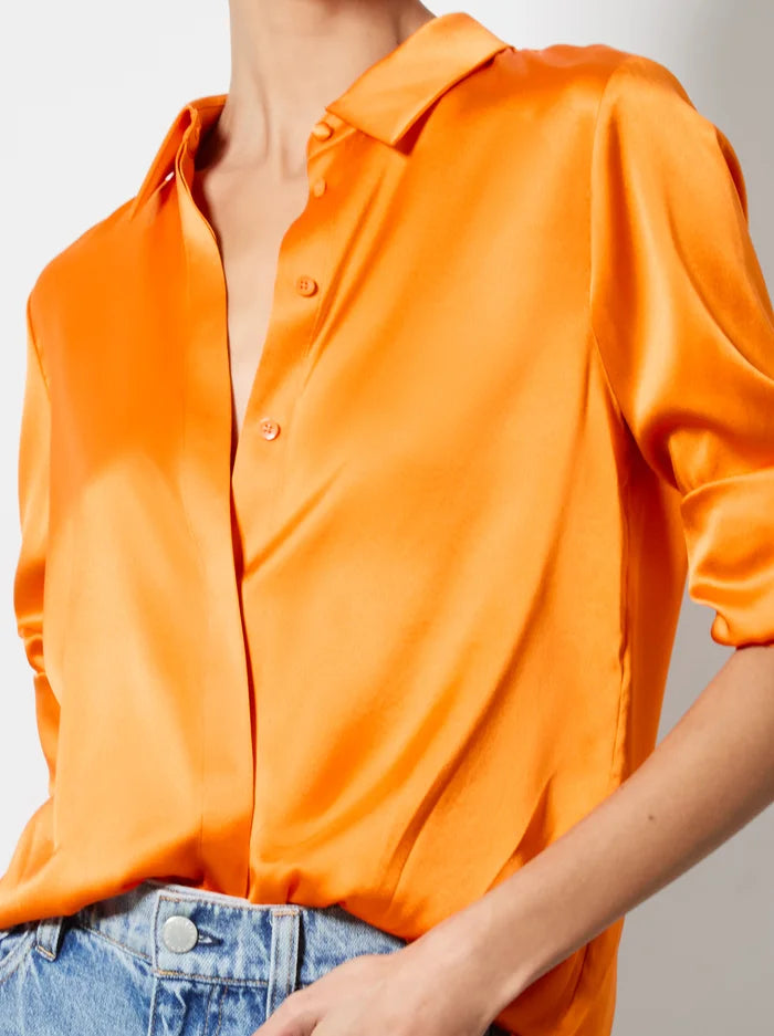 Willa Placket Top - Orange Blaze by Alice & Olivia — alternate view