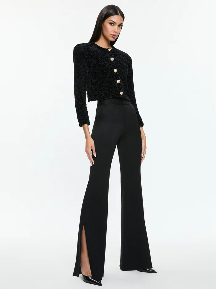 Breanna Chunky Knit Cardigan - Black by Alice & Olivia — view 3