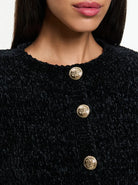 Breanna Chunky Knit Cardigan - Black by Alice & Olivia — alternate view