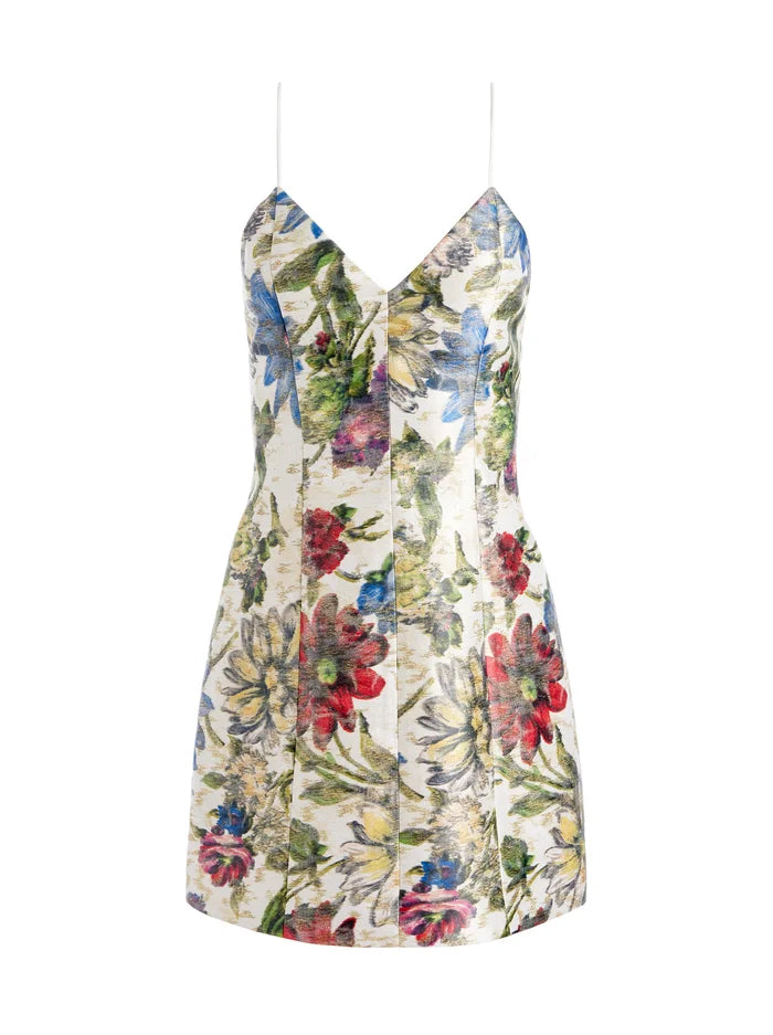 Tayla Mini Dress - Off White Multi by Alice & Olivia — view 5