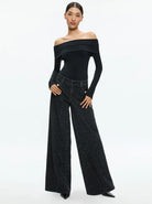 Trish Low Rise Embellished Baggy Jean - Charcoal Black by Alice & Olivia | 25 South Boutiques