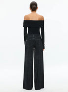 Trish Low Rise Embellished Baggy Jean - Charcoal Black by Alice & Olivia — view 3