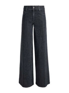 Trish Low Rise Embellished Baggy Jean - Charcoal Black by Alice & Olivia — view 5