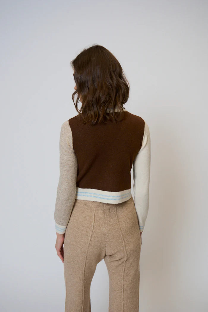 Ash Colorblocked Cardigan - Ivory Multi by Central Park West — view 3
