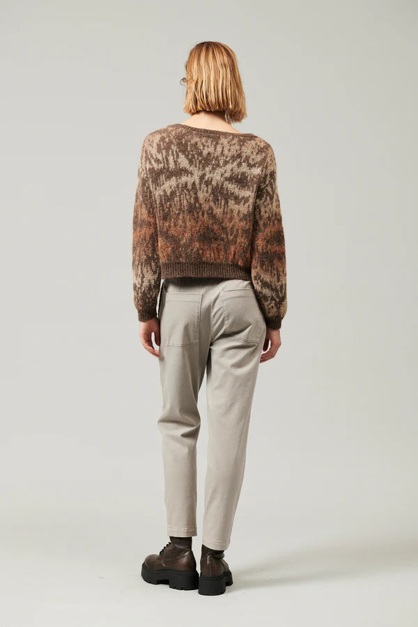 Crewneck Alpaca Mohair Yarn Sweater - Mocha by Tandem — view 5
