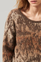 Crewneck Alpaca Mohair Yarn Sweater - Mocha by Tandem — alternate view