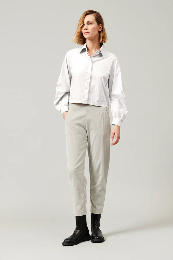 Stretch Cotton Poplin Shirt - Optical White by Tandem — view 4