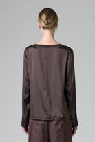 Comfort Fit Silk Georgette Collar Blouse - Merlot by Transit Par-Such — view 3