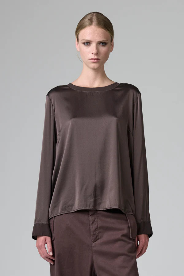 Comfort Fit Silk Georgette Collar Blouse - Merlot by Transit Par-Such | 25 South Boutiques