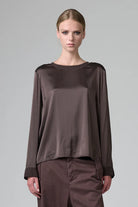 Comfort Fit Silk Georgette Collar Blouse - Merlot by Transit Par-Such | 25 South Boutiques