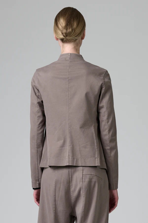 Mandarin Collar Jacket - Taupe by Transit Par-Such — view 4