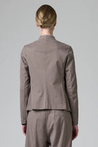 Mandarin Collar Jacket - Taupe by Transit Par-Such — view 4